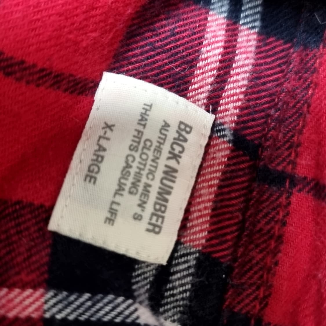 백 넘버 일판 레드 체크 남방 셔츠 긴팔(100) 상품이미지3