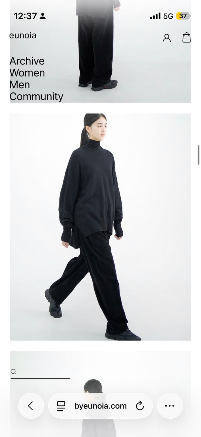 유노이아 코듀로이 팬츠 블랙  상품이미지6