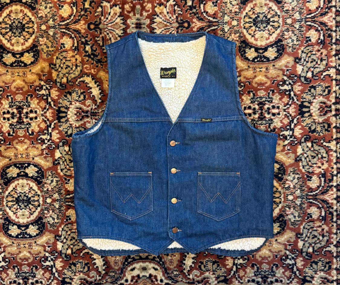 80s~90s 빈티지 랭글러 데님 쉐르파 베스트 "XL" (431) 상품이미지1
