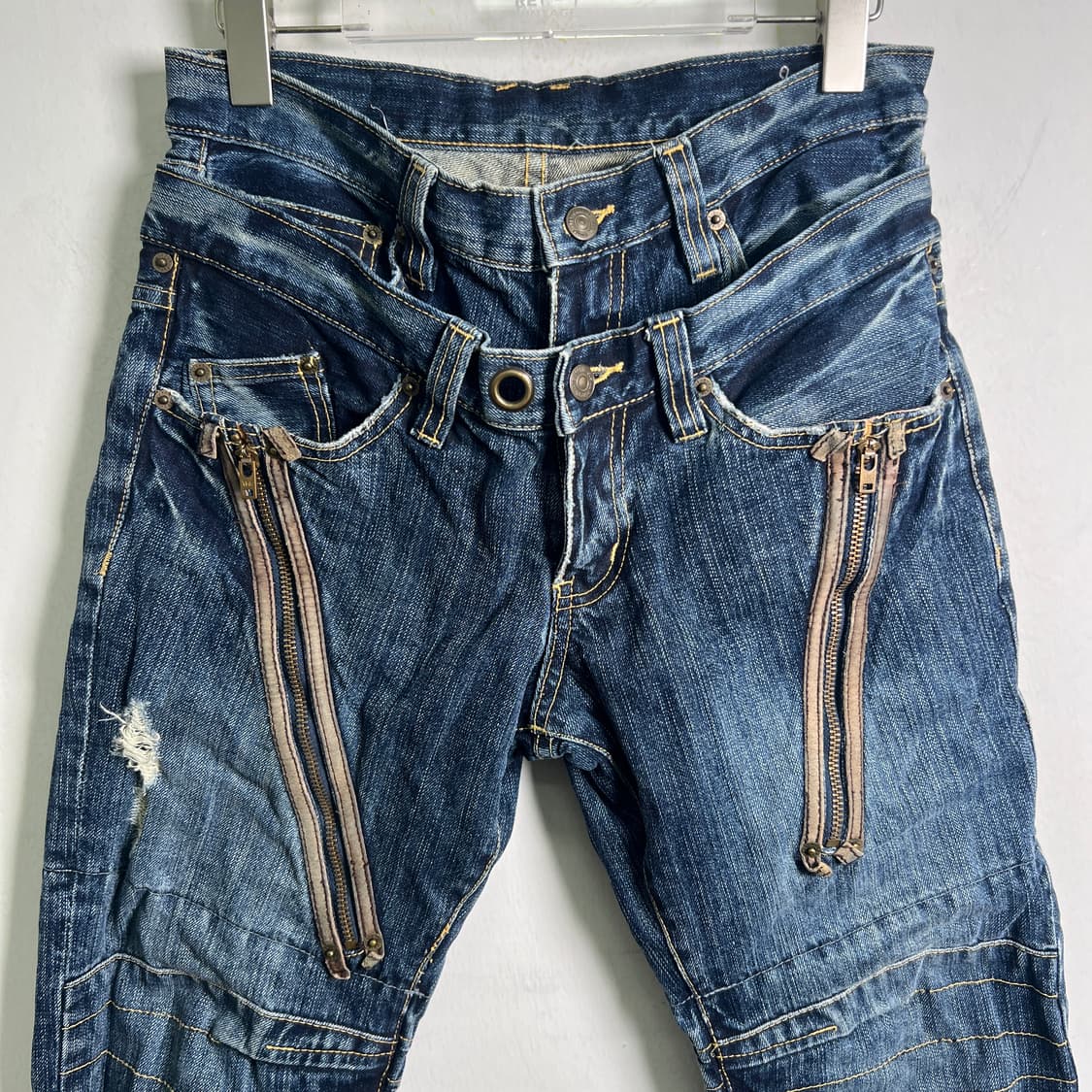 PPFM 더블 웨이스트 커브드 데님 팬츠 M 상품이미지4