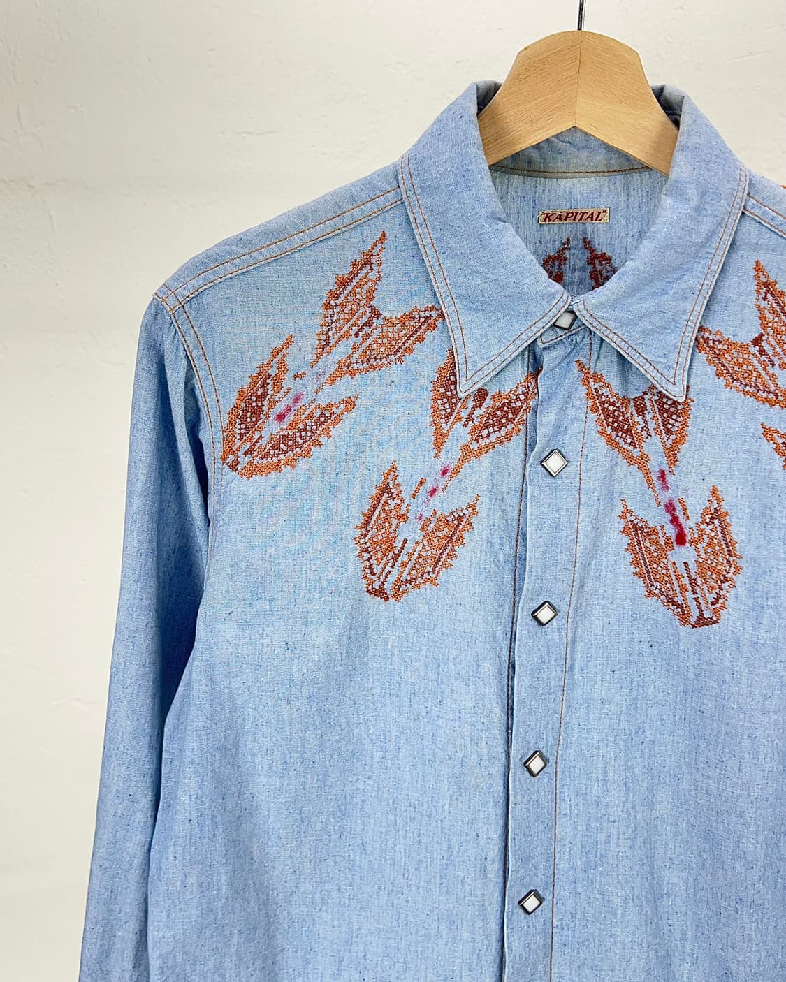 캐피탈 웨스턴 펄 스냅 요크 데님 셔츠 상품이미지2