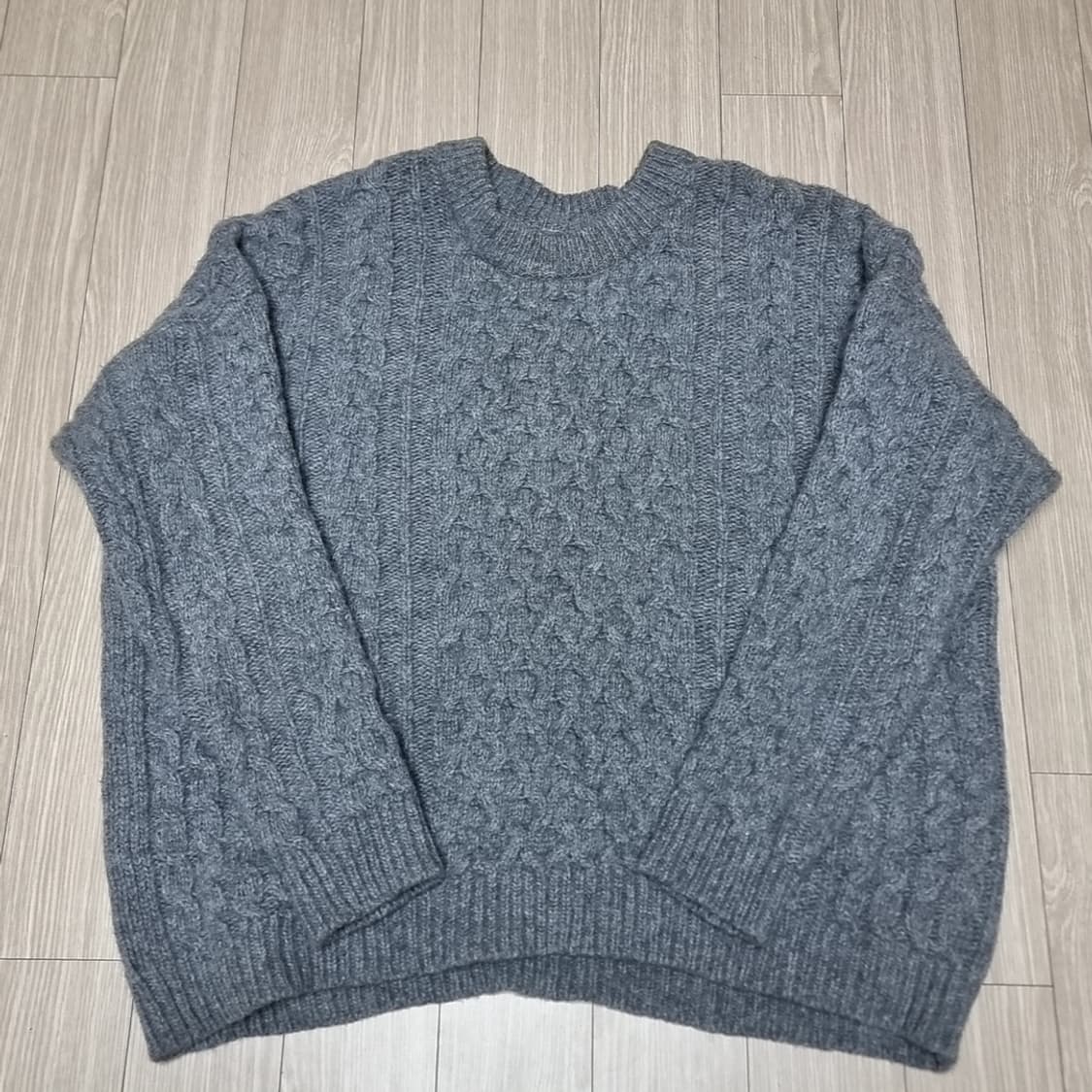 스티브맥퀸 꽈배기 니트 스웨터 회색(100-105) 상품이미지1