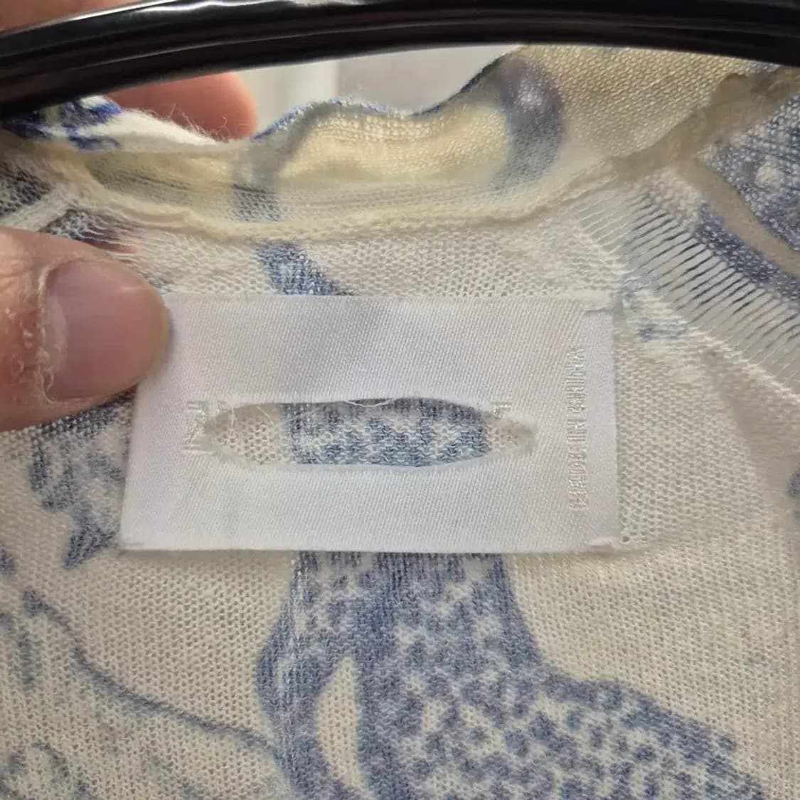 빈티지 가디건 블루 프린트 S 상품이미지10