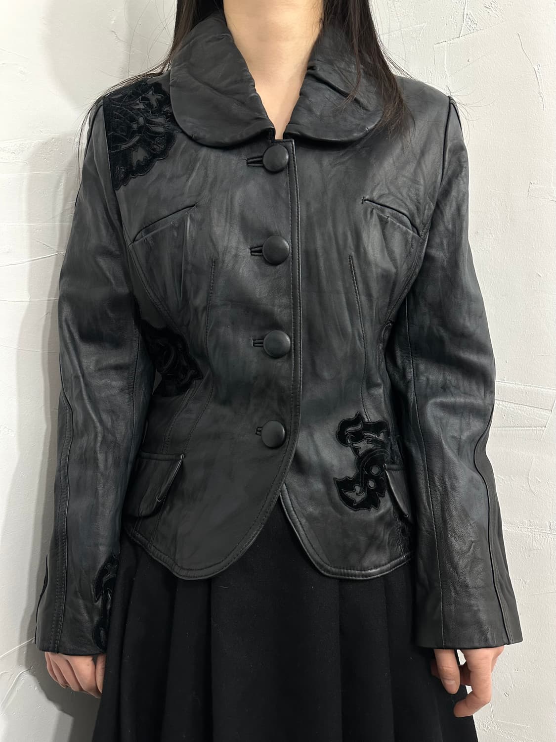 oriental detail leather jacket 상품이미지5