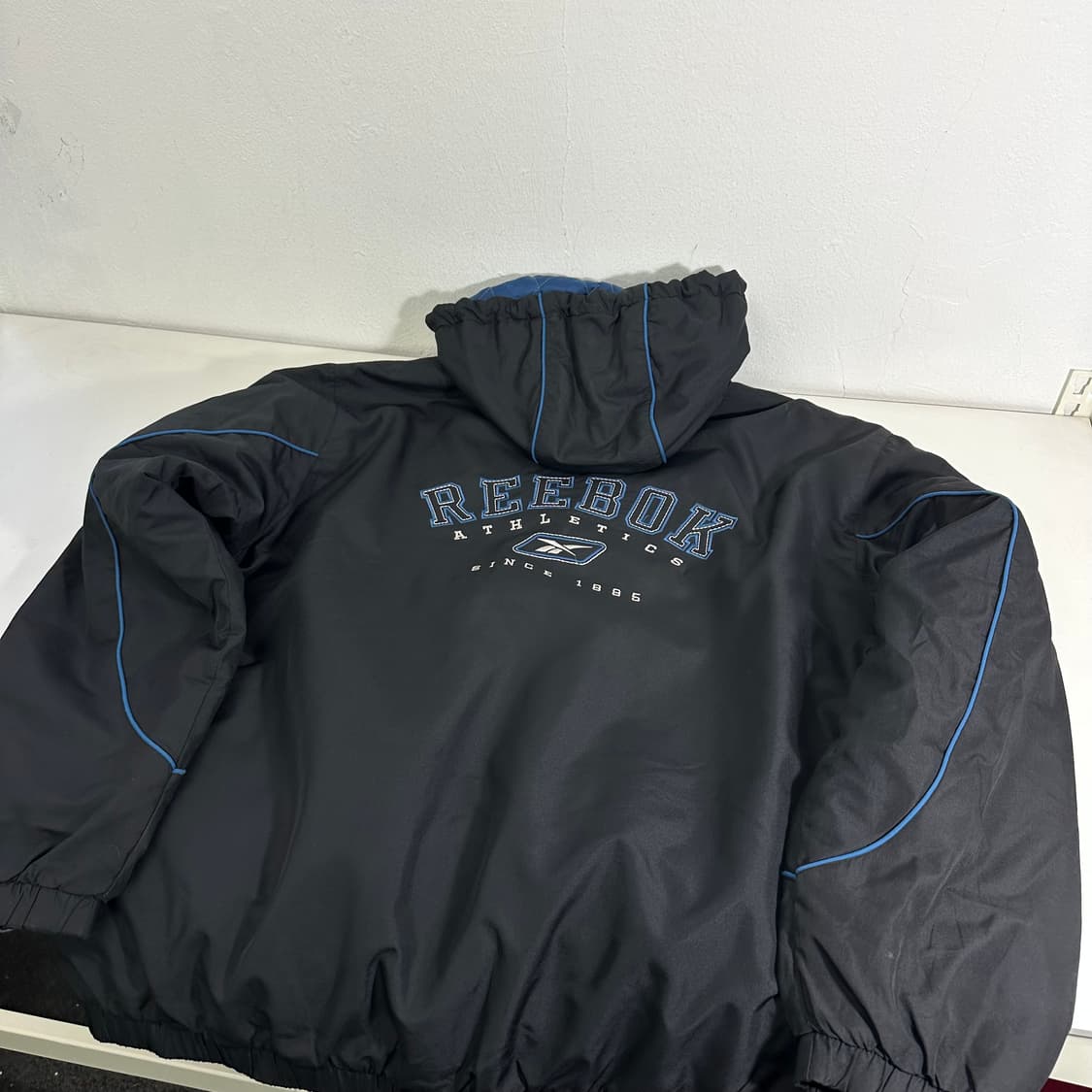 110 리복 블랙 백로고 올드스쿨 후드 점퍼 상품이미지2