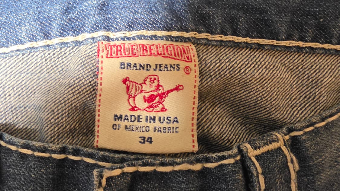 트루릴리젼 화이트 스티치 스트레이트 워싱 데님진 34 상품이미지3