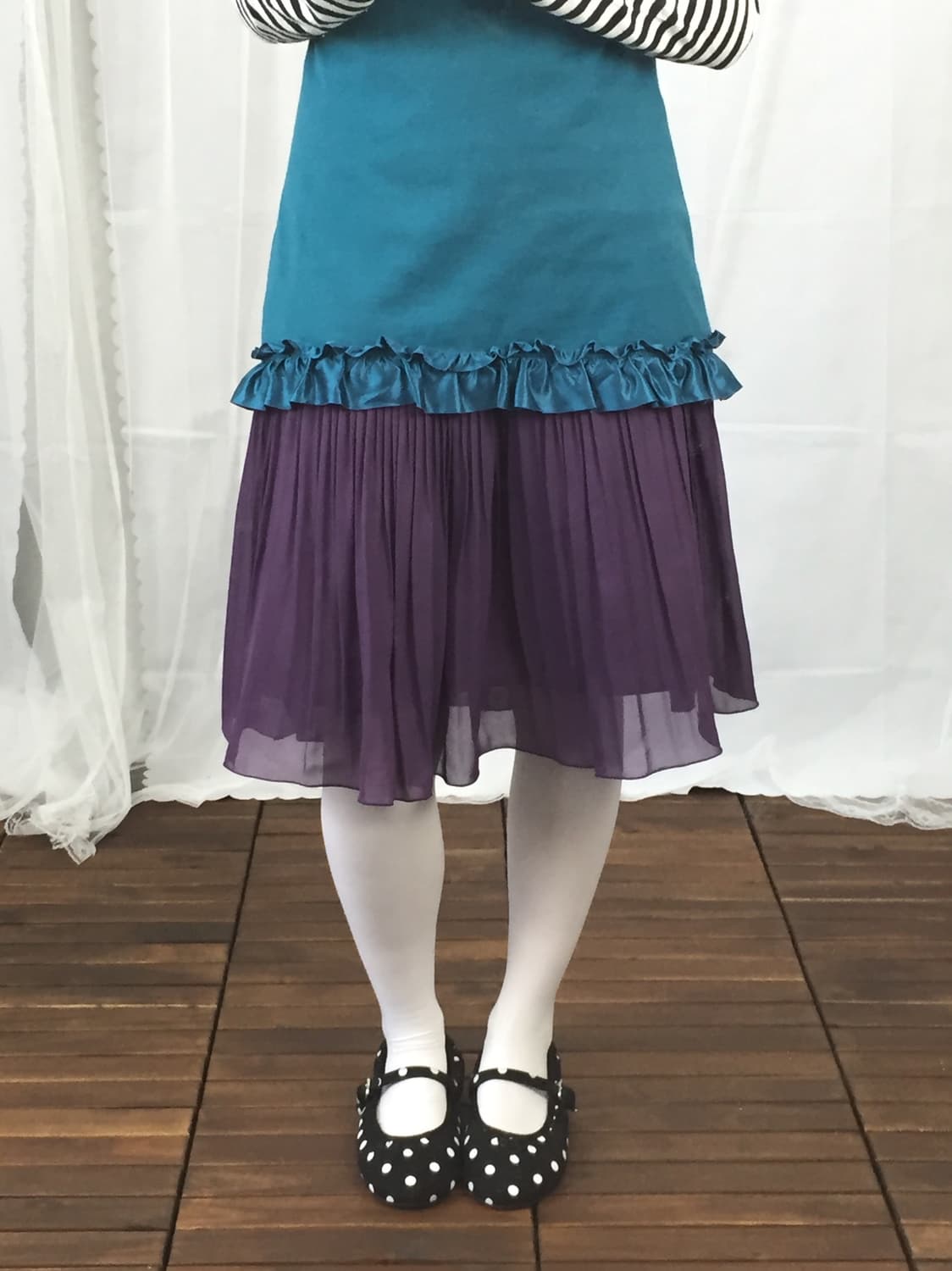 'C.d.s Basic' Purple Midi Skirts 상품이미지1