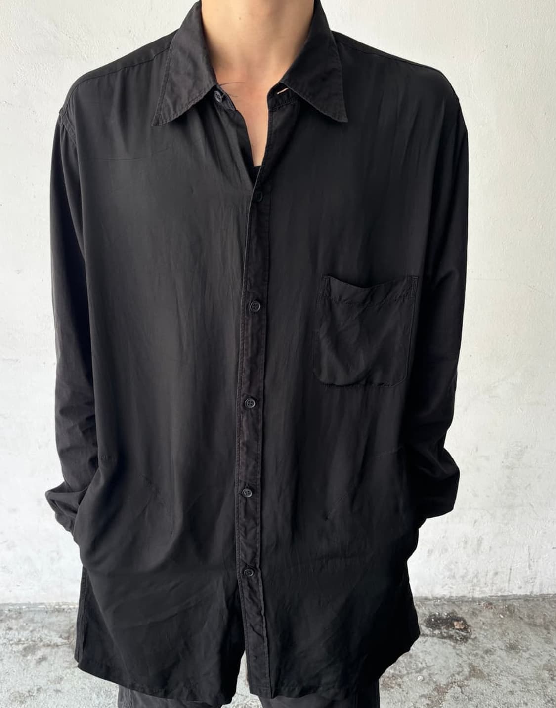 요지야마모토 뿌르옴므 절개 롱 셔츠 상품이미지1