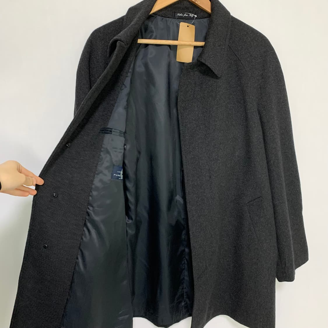 jpn 일본 빈티지 캐시미어 100% 하프 코트 차콜 상품이미지9