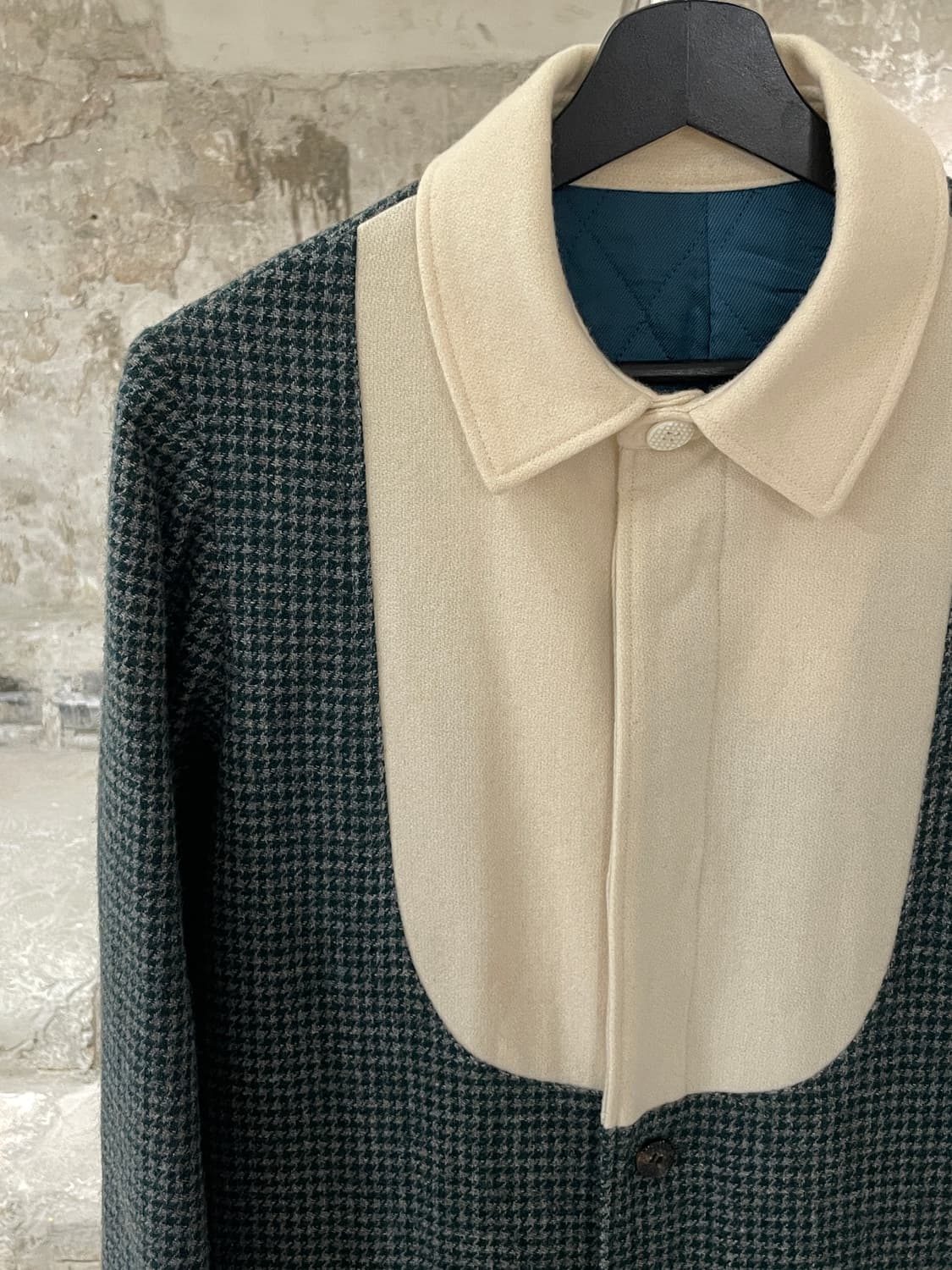 페노메논 12A/W 그린 하운드 투스 체크 울 코트 상품이미지2