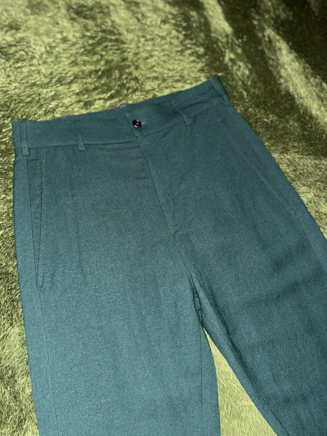 [S] 앤드뮐미스터 패널 디테일 울 트라우저 팬츠 그린 상품이미지5