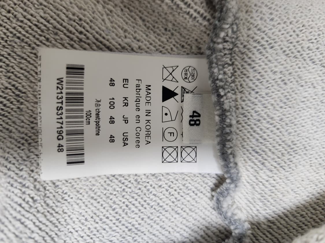 우영미 백로고 후드티 그레이 48사이즈 100사이즈 상품이미지5