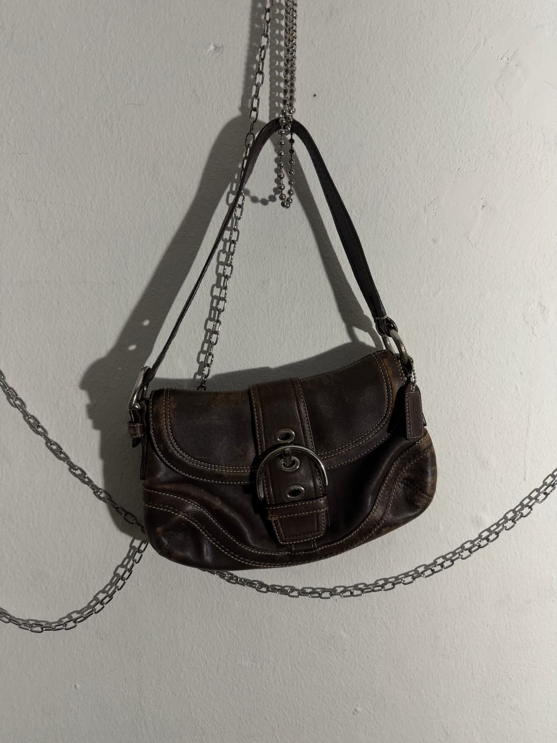 vtg 코치 레더 바게트 숄더백 상품이미지1