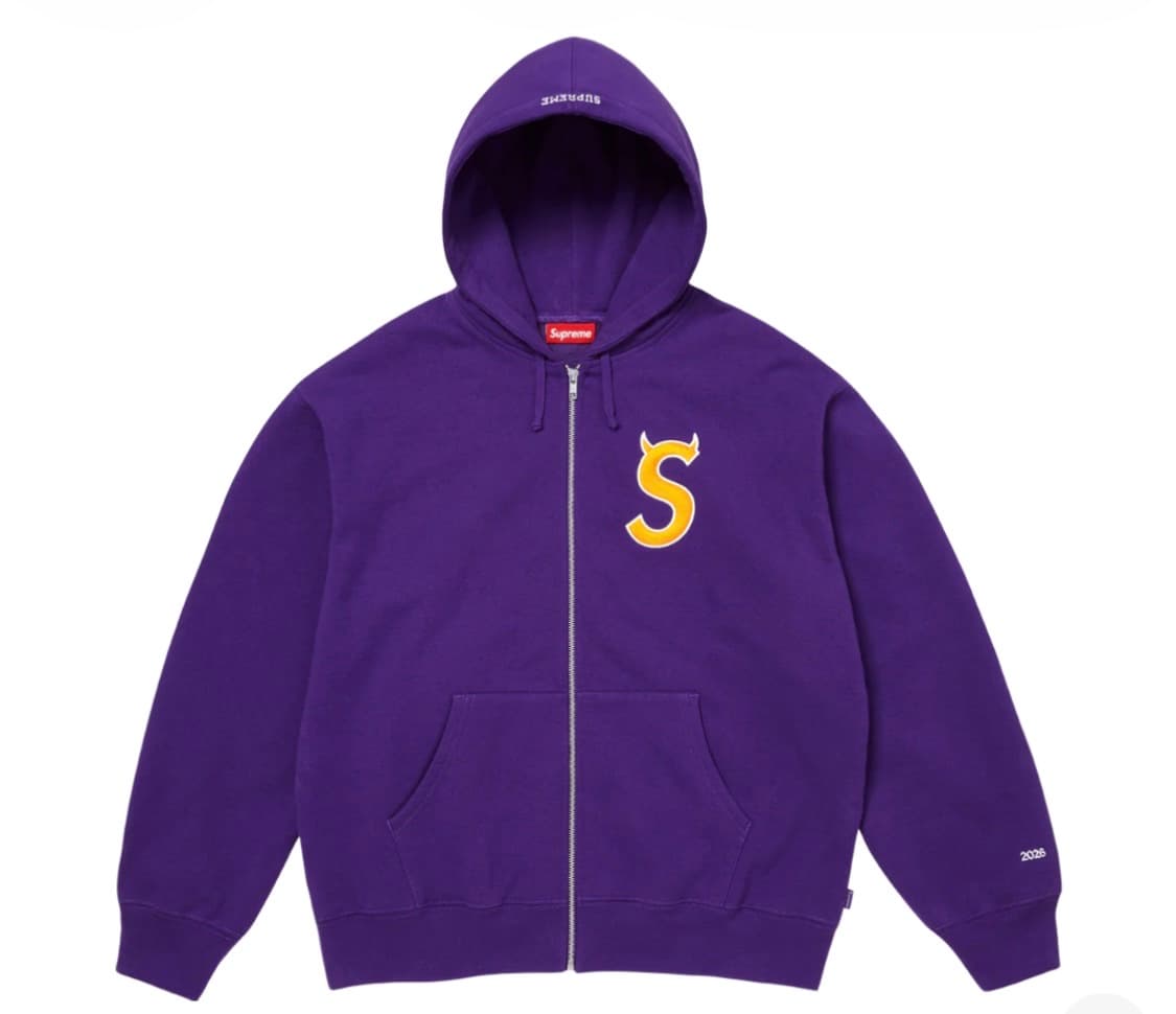슈프림 데빌 S 로고 후드집업 퍼플 XL 상품이미지1