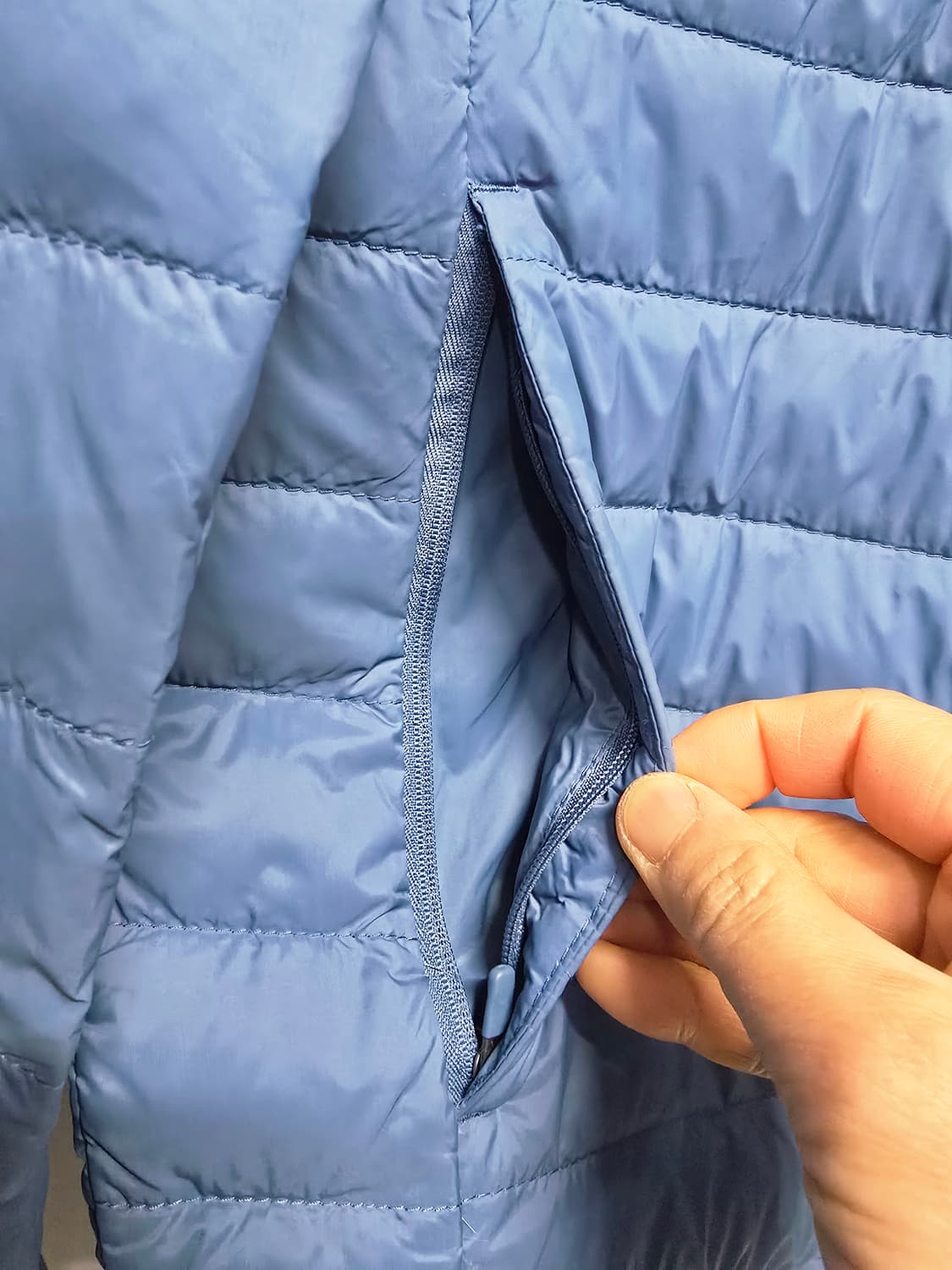 네파  후드구스다운경량블루 상품이미지3