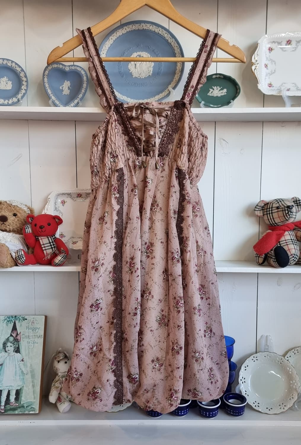 axes femme(엑시즈 팜) 플라워 쉬폰 레이스업 원피스 상품이미지1