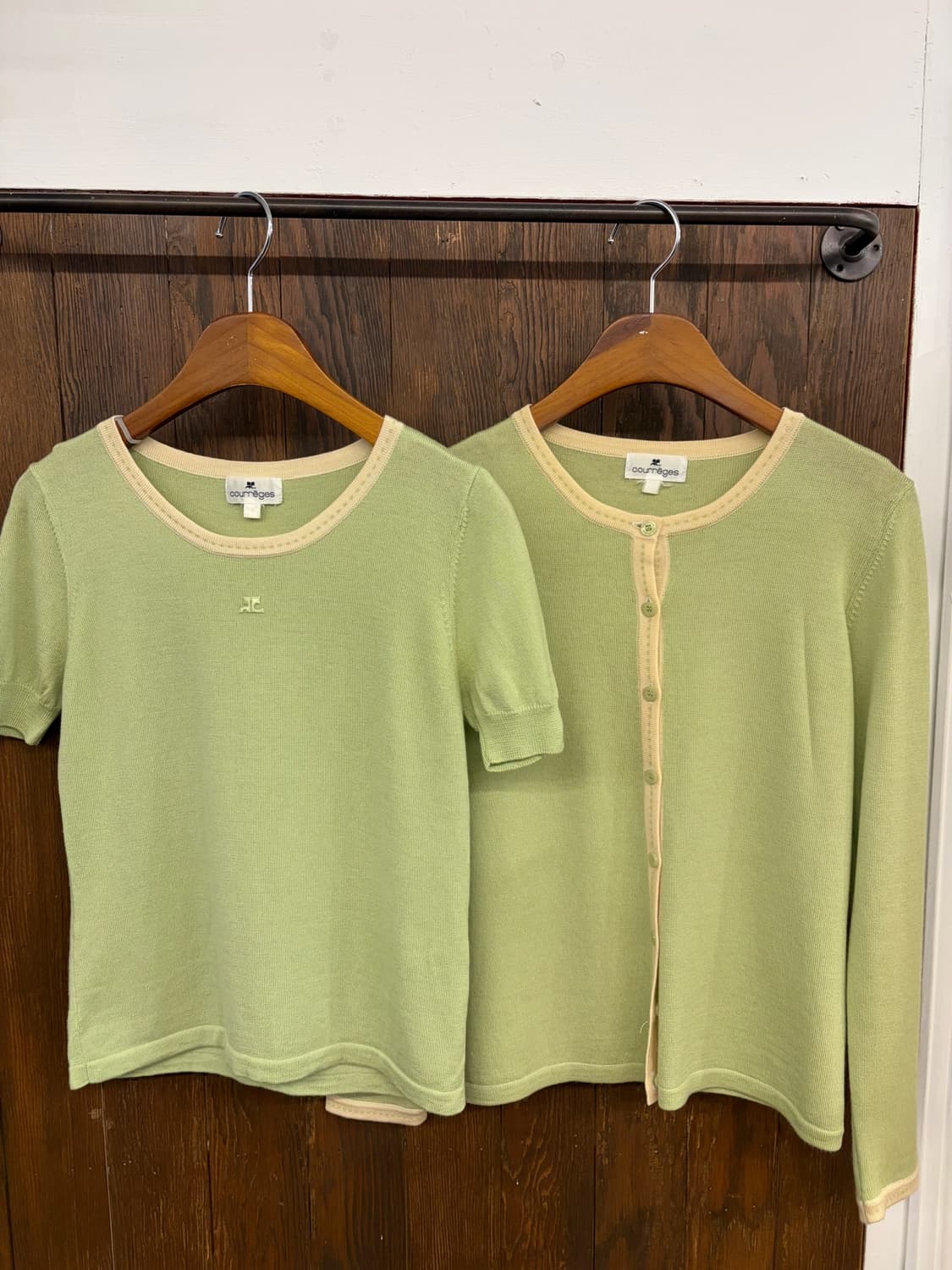 꾸레쥬 정품 그린 니트 가디건 앙상블 상품이미지4