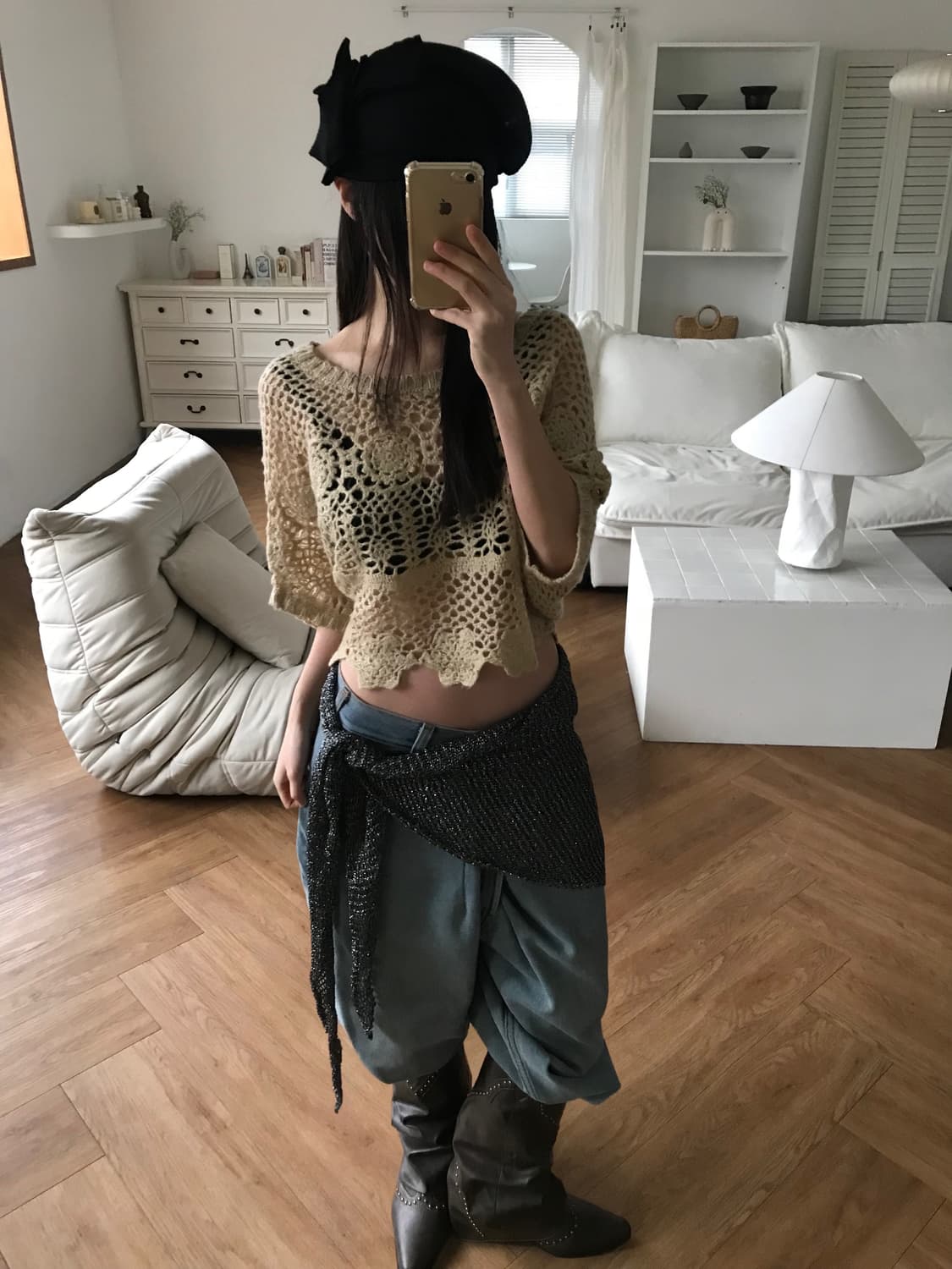 vintage crochet knit 상품이미지5