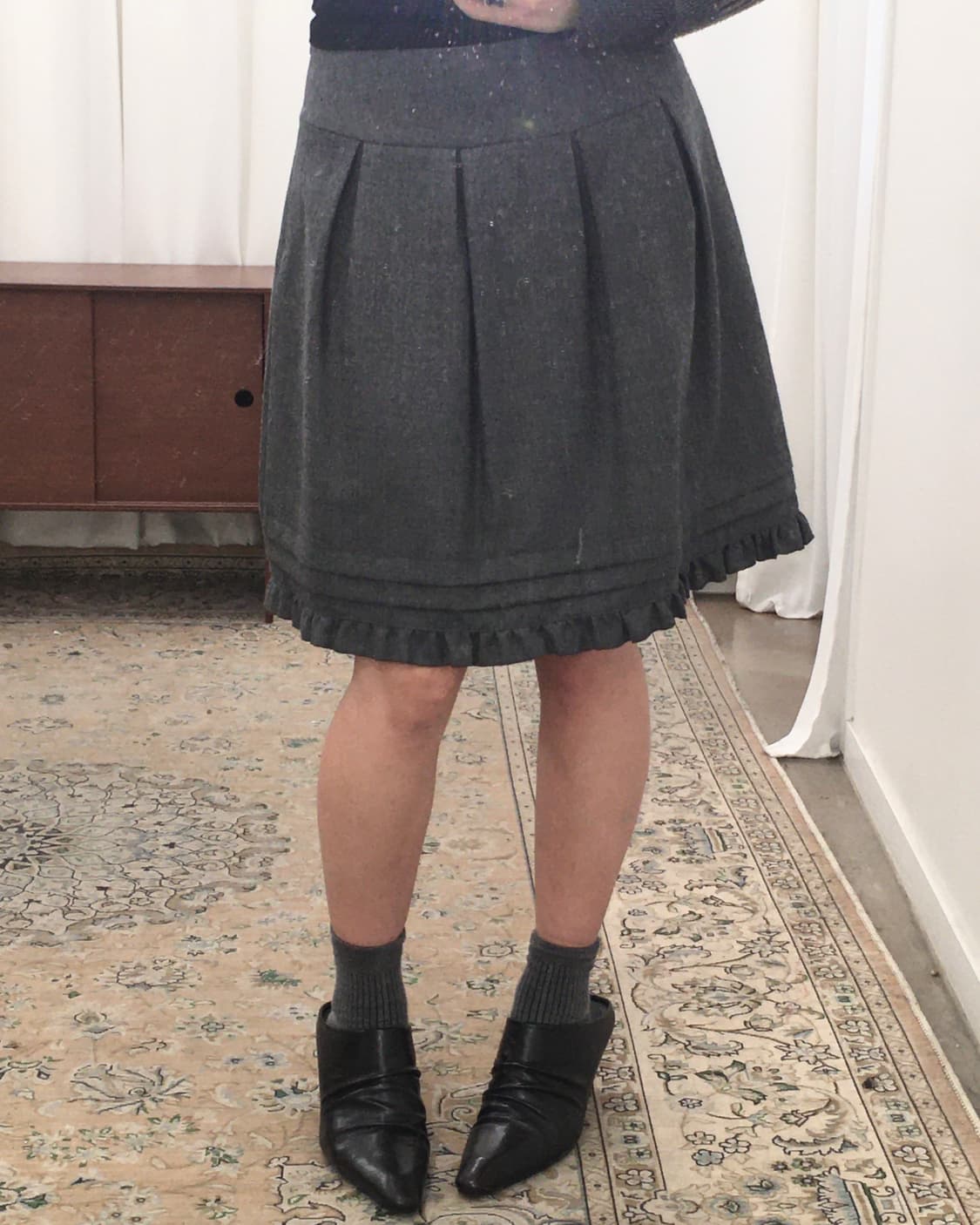 그레이 플리츠 스커트 상품이미지2