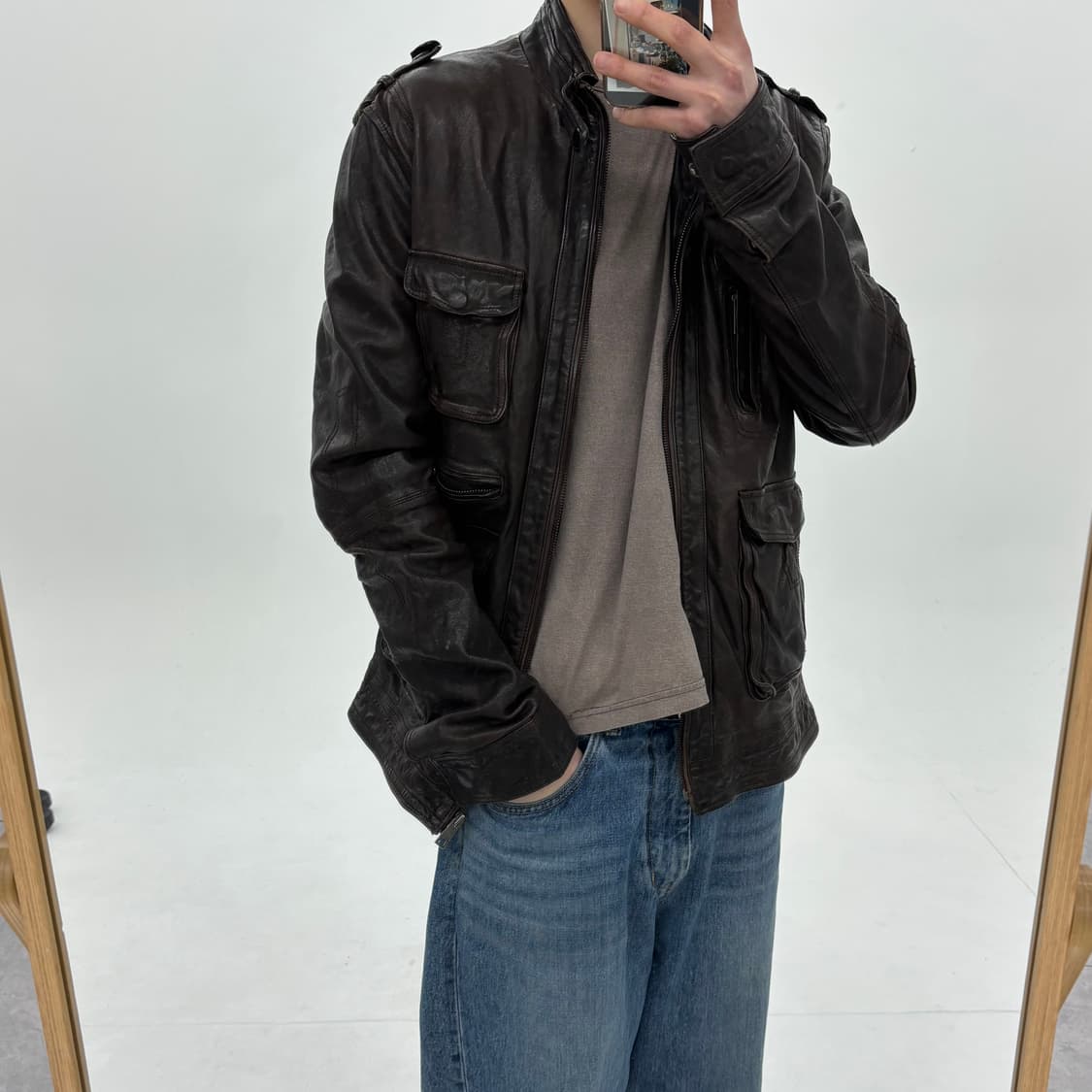 vtg lambskin field jacket 상품이미지3