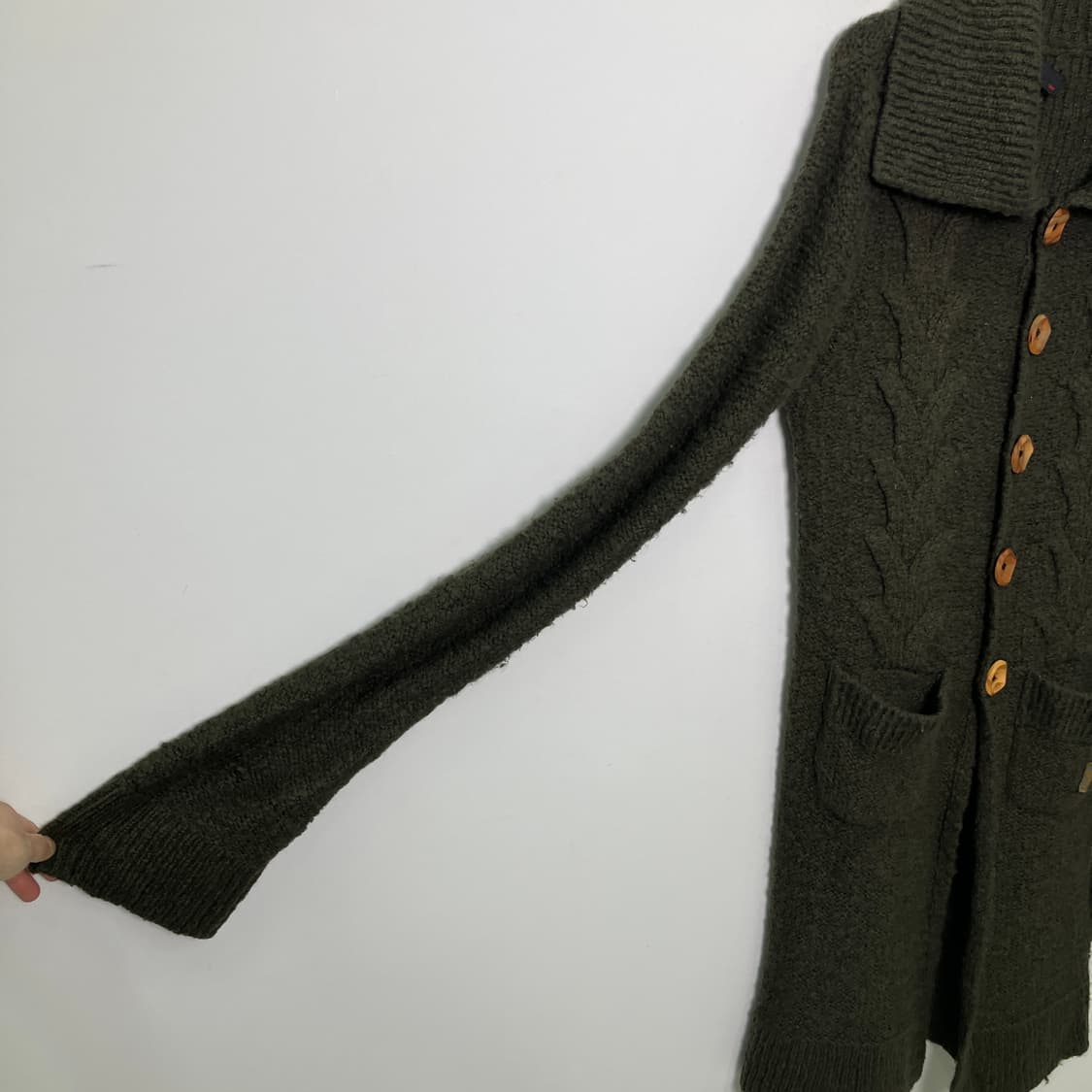 디젤 카키 울 니트 가디건 M 상품이미지7