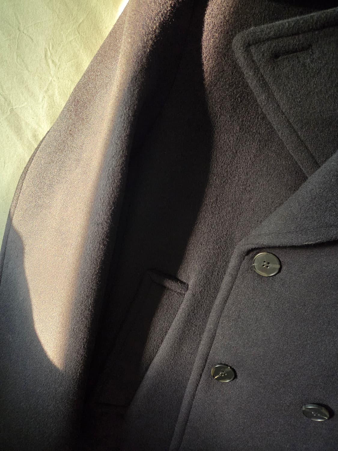 제너럴아이디어 울 블렌드 더블 피코트 다크네이비 L 상품이미지6