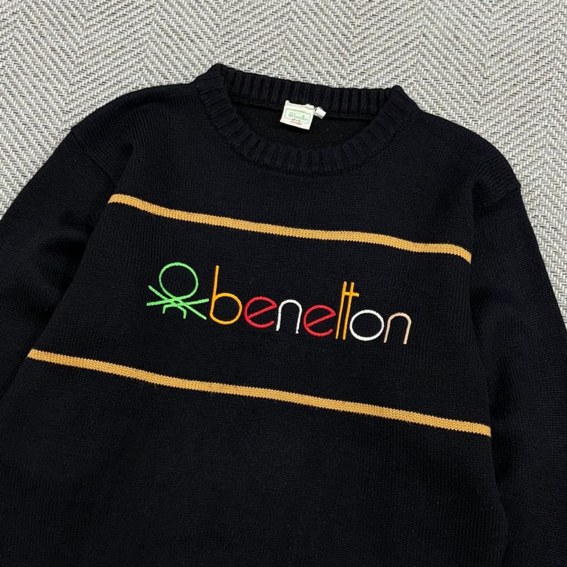 베네통 80s 자수 니트 스웨터 v3083 상품이미지3