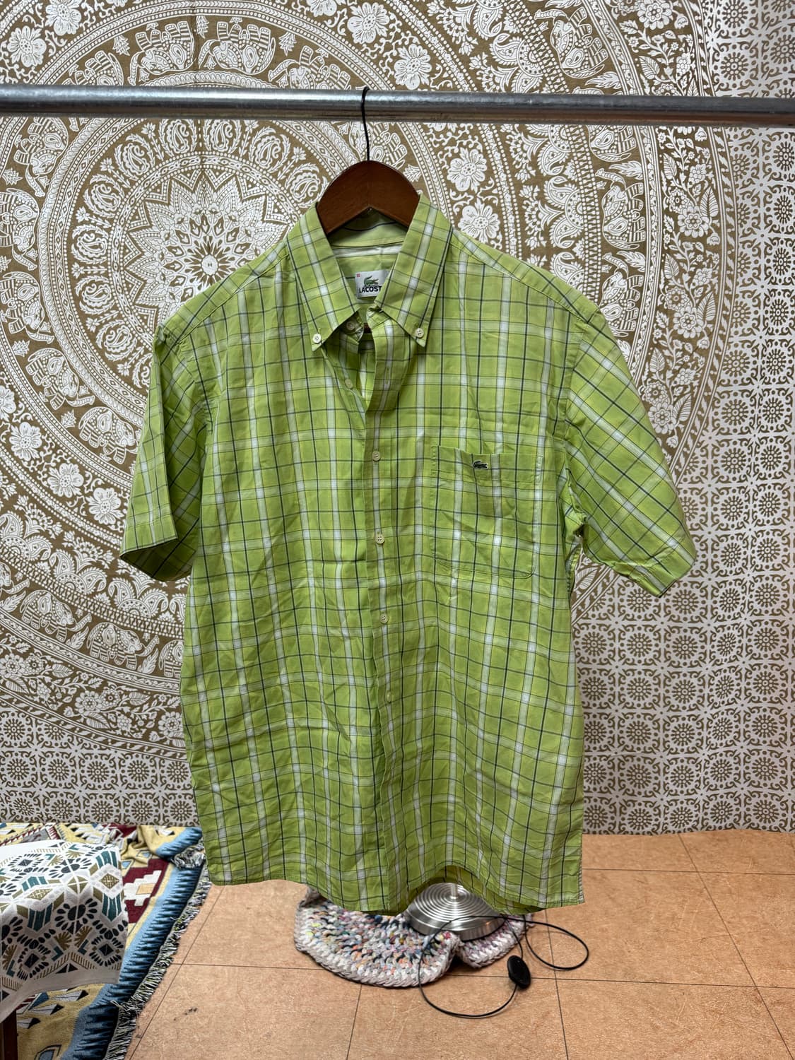 라코스테 자수 체크 반팔 셔츠 (Z1021) 상품이미지3