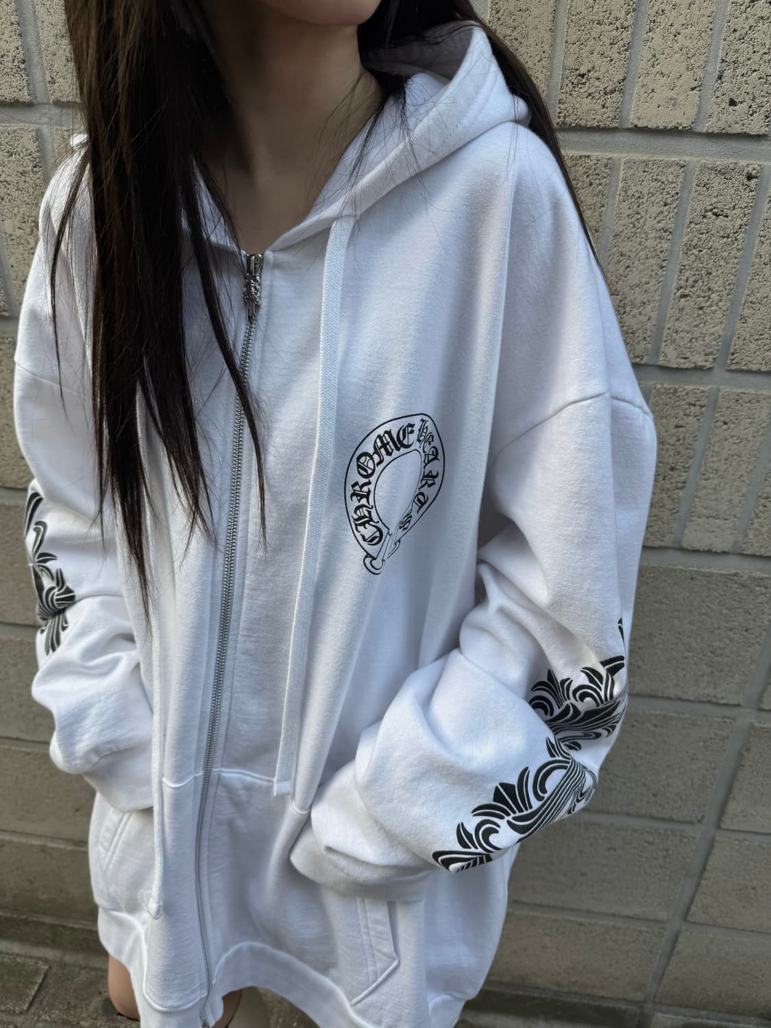 크롬하츠 홀스슈 화이트 후드집업 상품이미지6