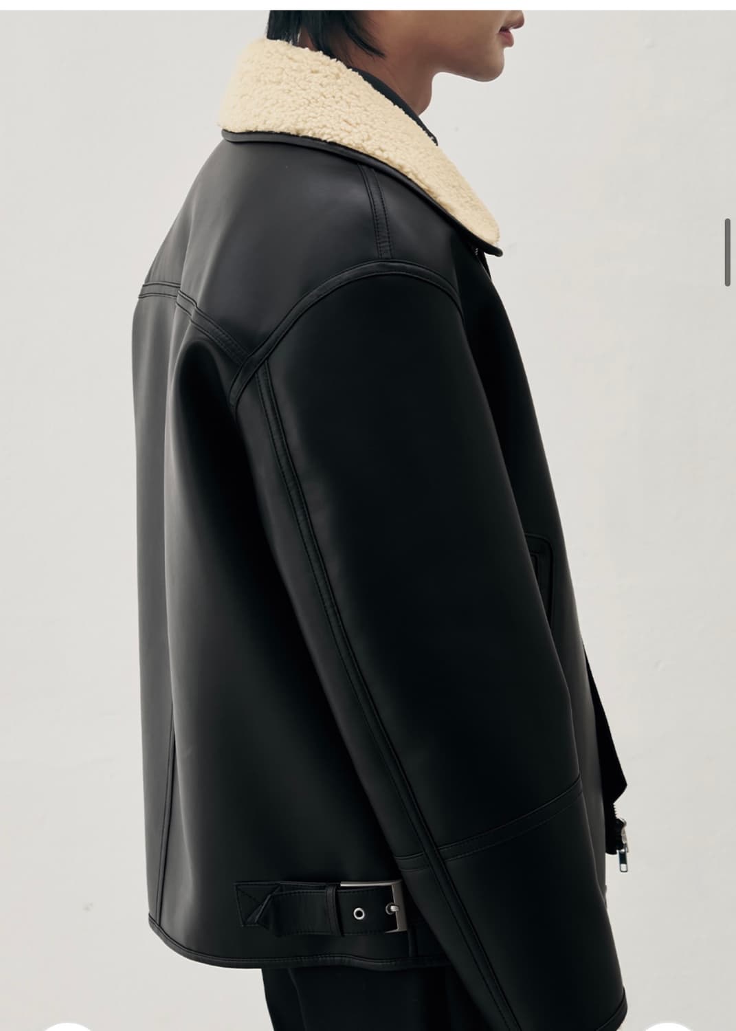 (새상품)(L) 드로우핏 시어링 미니멀 무스탕 자켓 [BEIGE] 판매 상품이미지9