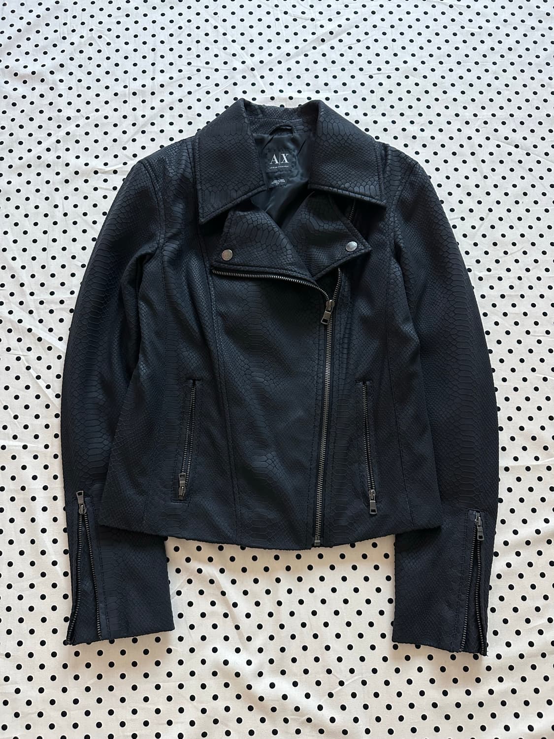 아르마니 익스체인지 파이톤 뱀피 패턴 라이더자켓 상품이미지2