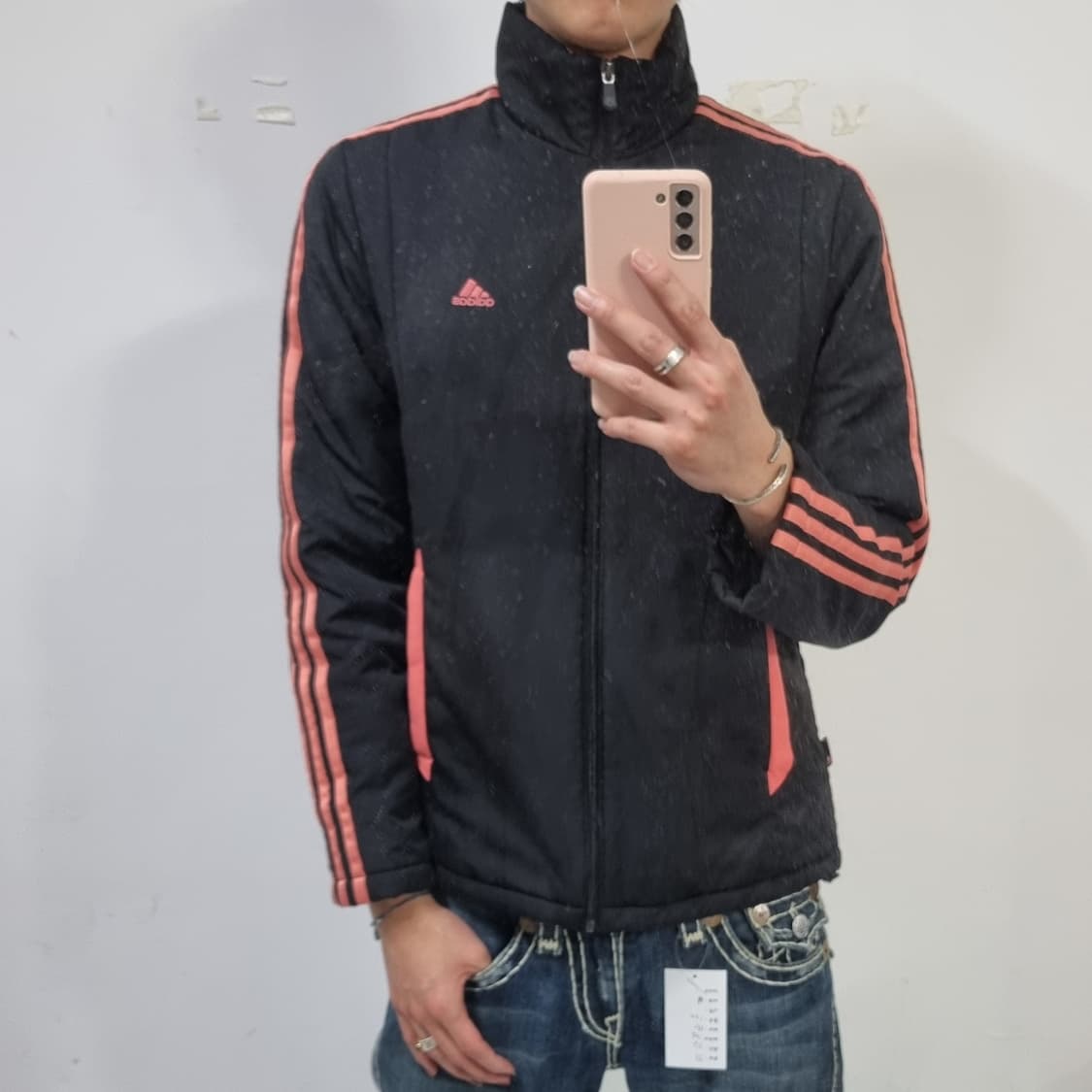 아디다스 핑크 스트라이프 패딩점퍼  상품이미지3