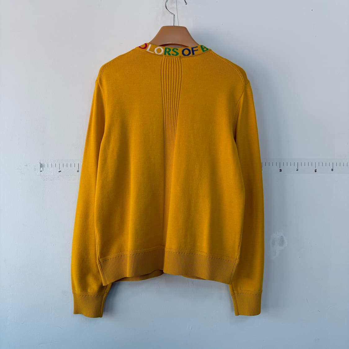 베네통 옐로우 니트 가디건 상품이미지4