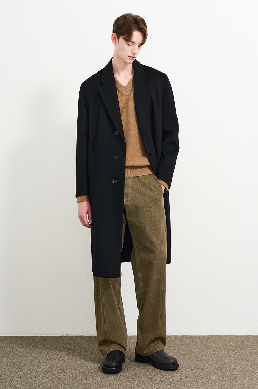 <새상품>타임옴므 24FW 캐시미어 블렌드 메인 싱글코트 105 상품이미지1