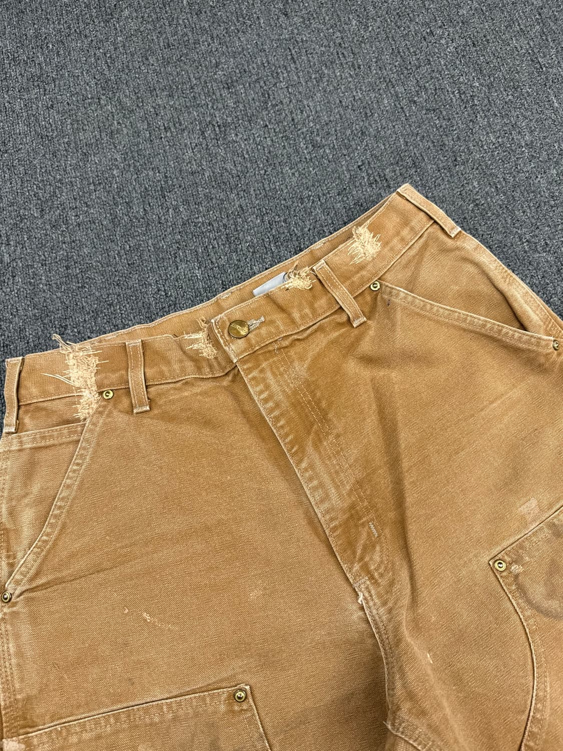 32)칼하트 빈티지 B01 브라운 더블니 워크팬츠 상품이미지3