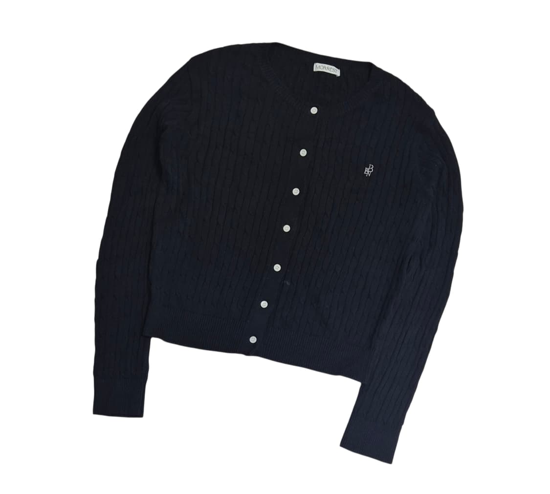 MORREST 크롭 꽈배기 가디건 상품이미지1