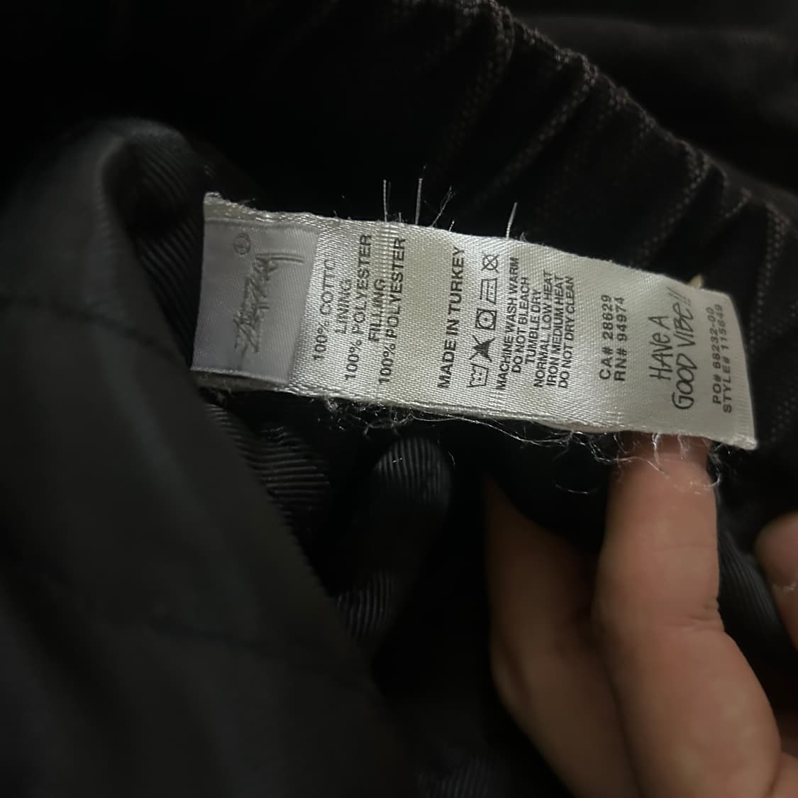 스투시 캔버스 인슐레이티드 워크 자켓 블랙 상품이미지6