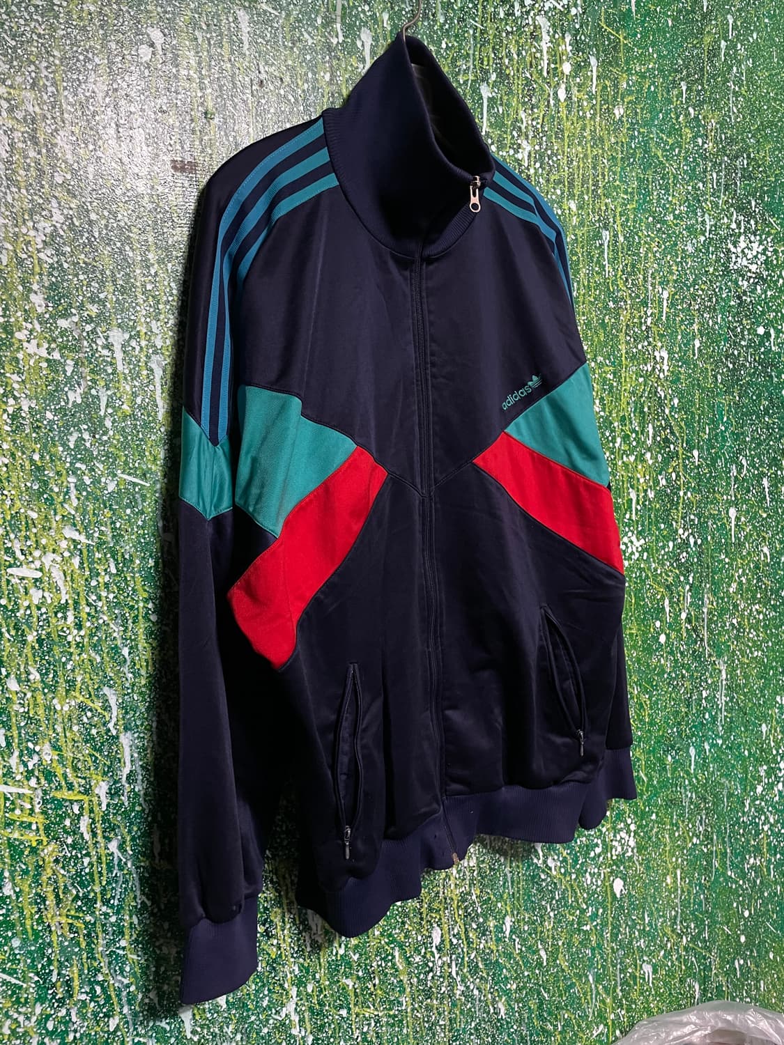 80s 아디다스 네이비 배색 올드스쿨 오버핏 져지 110 상품이미지6