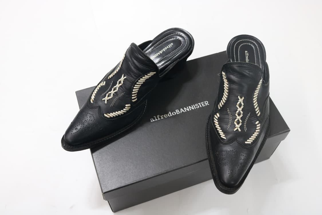 알프레도바니스터 포인티드 토 브로그 뮬 힐 (41) 상품이미지10