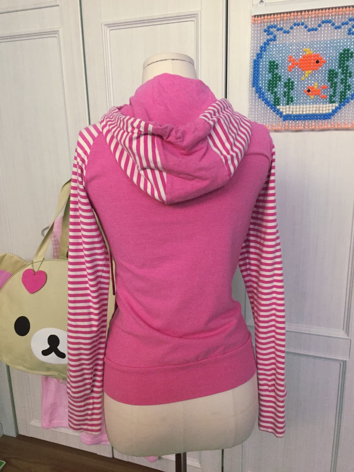 아디다스 핑크 리본 포인트 후드 집업 상품이미지2