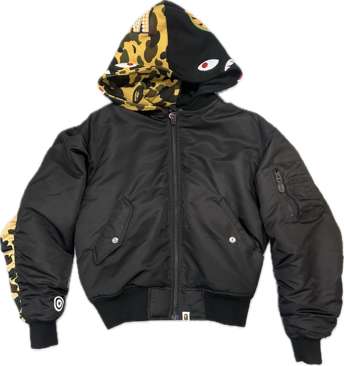 베이프 샤크 MA-1 후드 자켓 상품이미지2