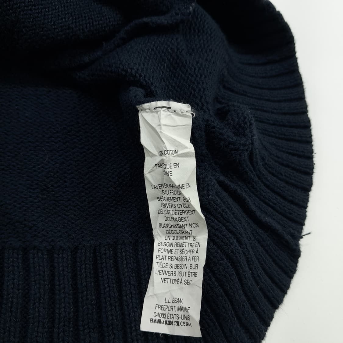 CN458 M 엘엘빈 다크네이비 V넥 램스울 긴팔 니트 스웨터 상품이미지6