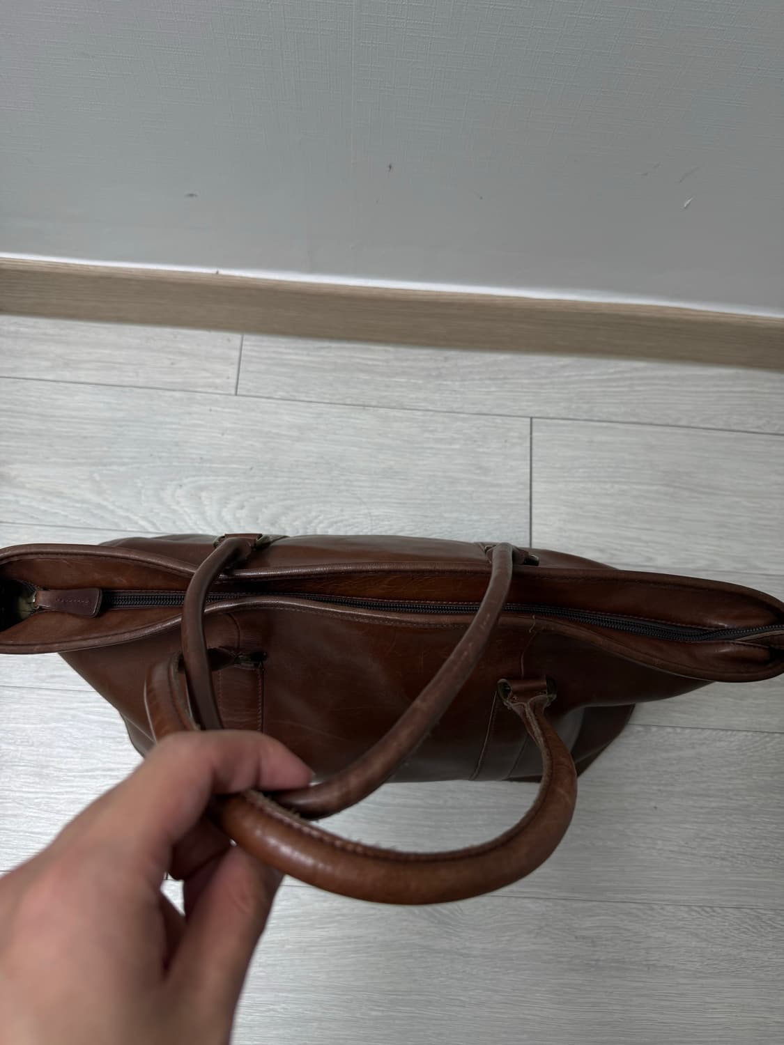 (OS)LLBEAN 엘엘빈 레더 라지 토트백 브라운 상품이미지3