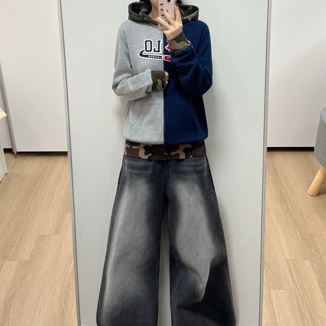 폴로 랄프로렌 신형 카모 밀리터리 배색 후드집업 상품이미지1