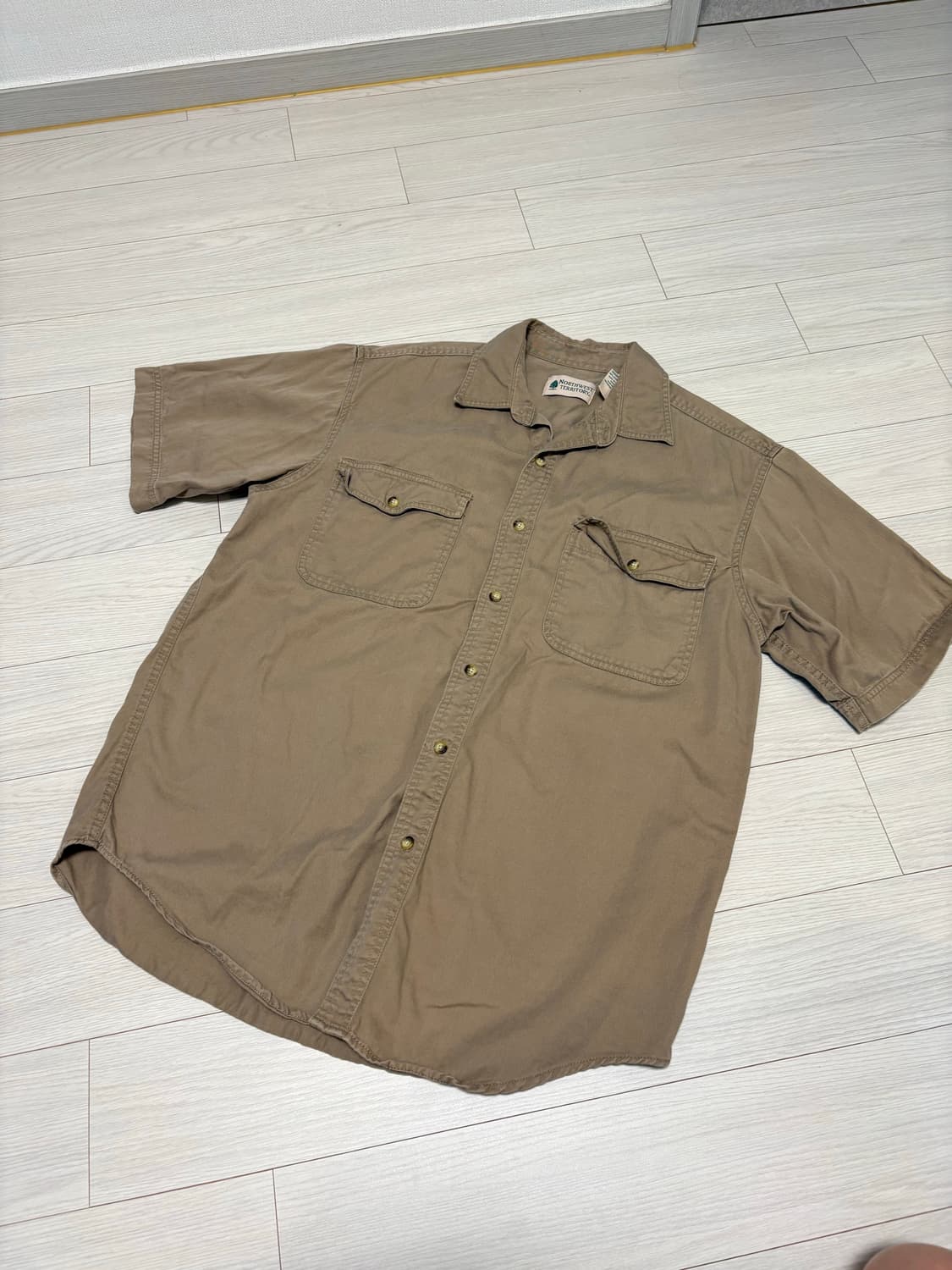 아메리칸 빈티지 밀리터리 셔츠 베이지 103-105사이즈 상품이미지1