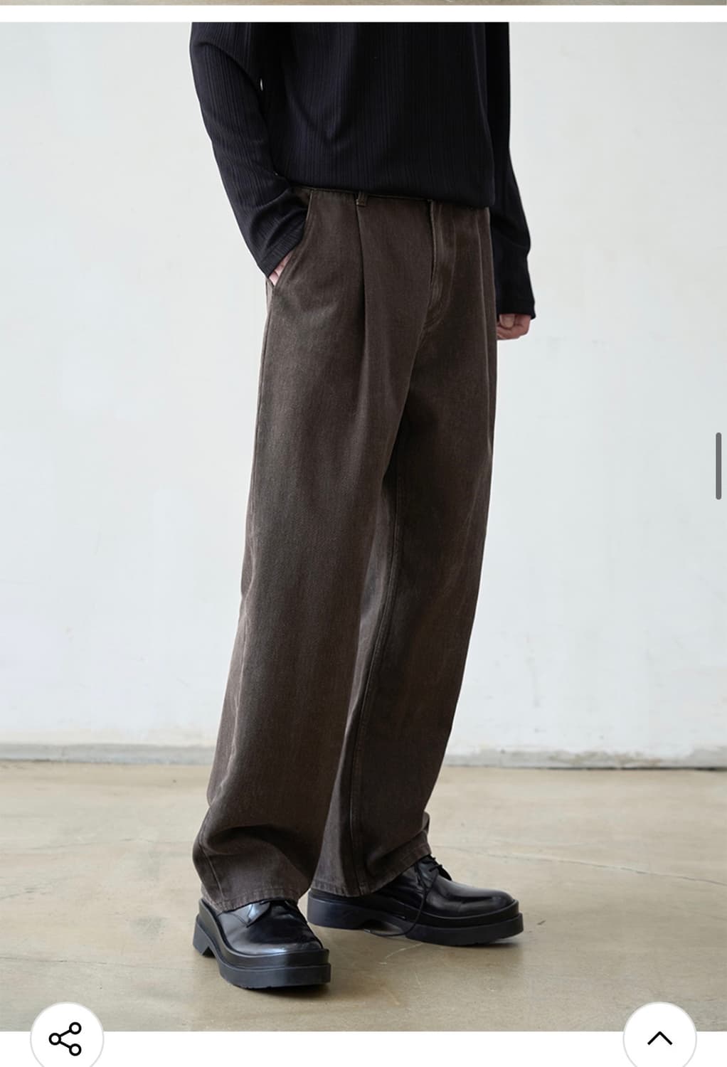 (새상품)(L)드로우핏 와이드 뉴트럴 컬러 데님 [BROWN] 판매 상품이미지6