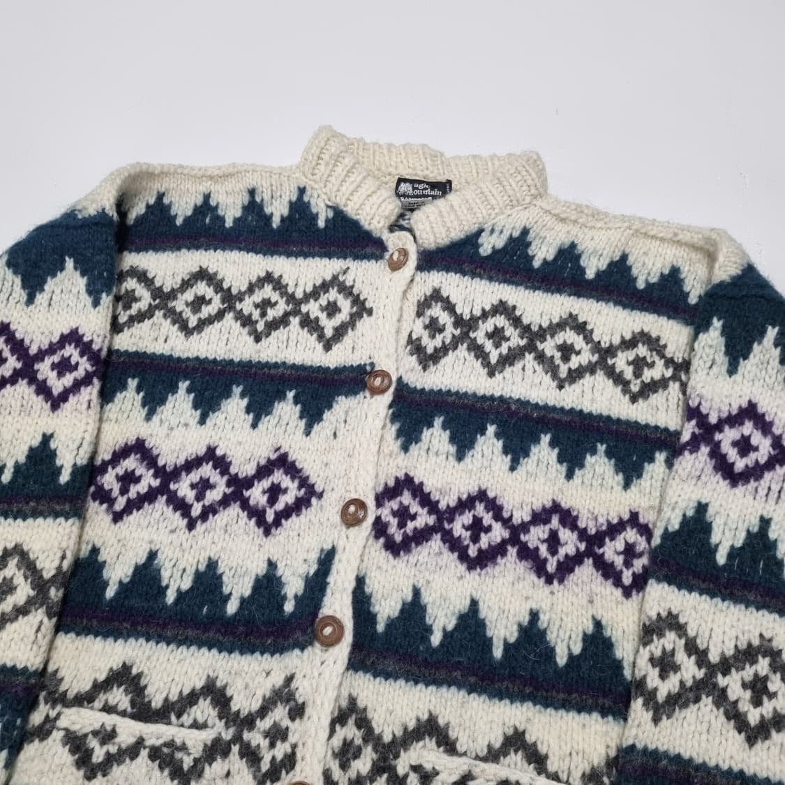 80S VINTAGE 아즈텍 코위찬 가디건 - XL 상품이미지3