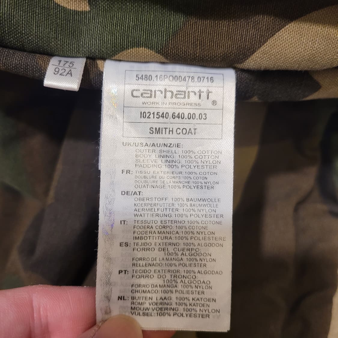 칼하트 WIP 스미스 카고 코트자켓 M 상품이미지7