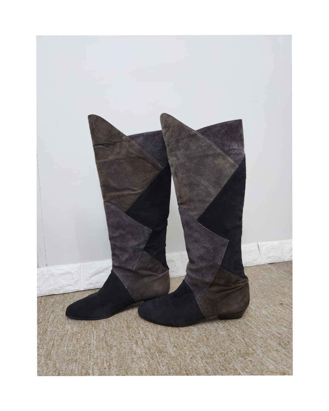 (란셀) 스웨이드 롱 부츠 상품이미지1