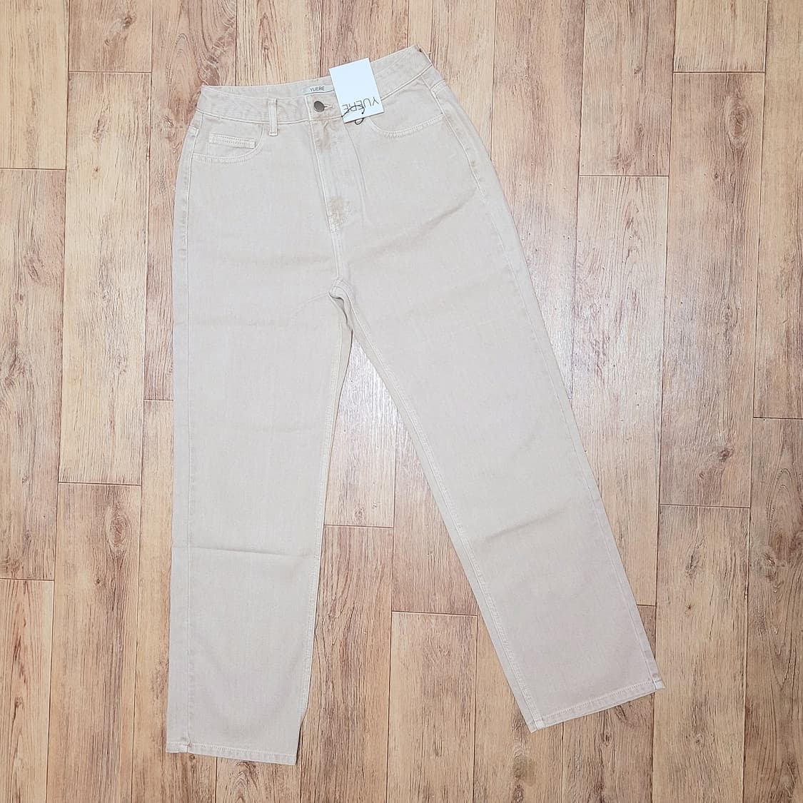 유에르(YUERE) 베이지 스트레이트핏 데님팬츠 55 새상품 상품이미지1